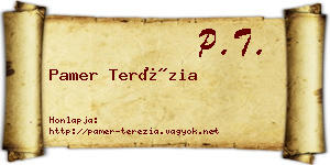 Pamer Terézia névjegykártya